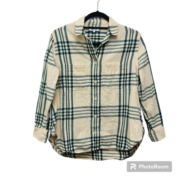 MADEWELL Oversized Ex-Boyfriend Swing Shirt in Windowpane - Picture 2 of 11